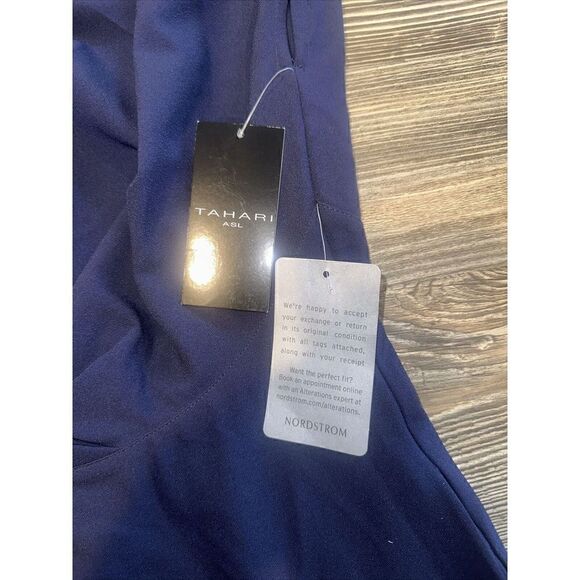 Tahari ASL Navy Twist Front V Neck Fit & Flare Dress 6. Dark Blue. NWT. $139.00. - Picture 8 of 8